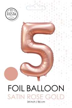 XXL Folienballon Zahl 5 Satin Rosegold